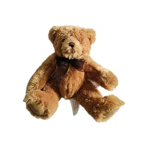 The Gift Pack Co Brown Tan F Teddy Bear Soft Plush Toy Bow Tie 6.5" - Picture 1 of 1
