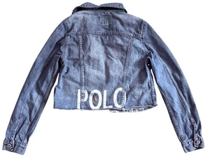 CHAQUETA CORTA POLO Ralph Lauren Niñas Talla 16 AZUL Denim Spellout - Dobladillo Crudo - Imagen 1 de 11
