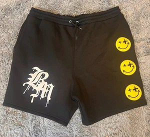 NWT Man Boohoo Man Men’s Size 3XL Face Comfort Black Sweat Shorts Jersey Shorts - Picture 1 of 4