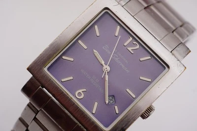 Ben Sherman Purple Dial Square Watch Date Window Steel Bracelet  - Image 1 of 4