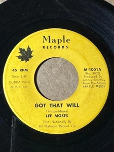 LEE MOSES Maple 1001 GOT THAT WILL / FREE AT LAST VG+ RARE LISTEN - Picture 1 of 1