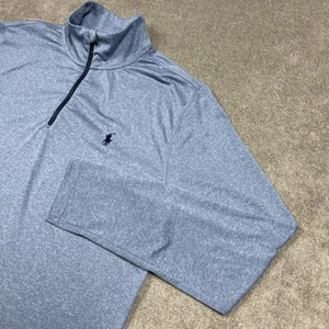 Pullover de golf Polo Ralph Lauren 1/4 cremallera azul medio absorbente ligero elástico - Imagen 1 de 9