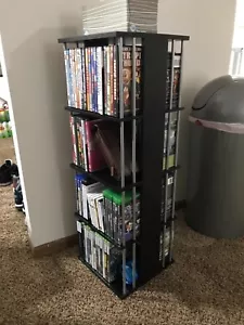 216 CD DVD Storage Cabinet Holder Shelf Organizer Stand Game Display Rotating - Picture 1 of 9