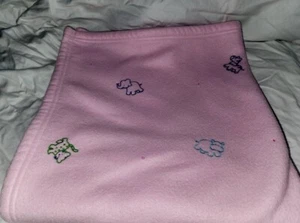 VTG Small Wonders Pink Embroidered Animals Baby Blanket Soft Fleece Giraffe Lion - Picture 1 of 12