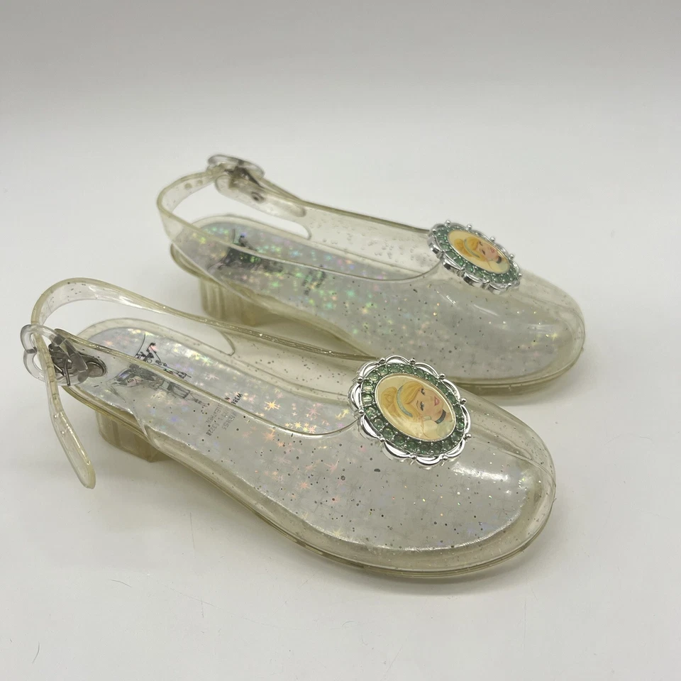 Disney Cenicienta Princesa Claro Brillo Jalea Zapatos 9/10 Usado Disfraz Halloween Foto 1 de 4