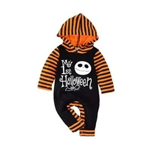 Baby Halloween Outfit First Halloween Hooded Romper One-Piece 0-3 Months Black - Picture 1 of 4