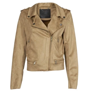 Guess Brown Monica Faux Suede Long Sleeve Zip-Up Jacket Women's Size M NWT - Picture 1 of 11