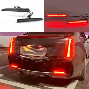 For Cadillac ATS Sedan 2013-2018 Smoky Black Rear Fog Lights Turn & Brake Lights - Foto 1 di 8