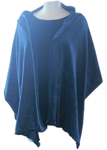 Adini Velour Blue Solid Shawl/Wrap - Bild 1 von 5