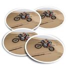 4x Round Stickers 10 cm - Motocross Off Roading Bike Race  #12616