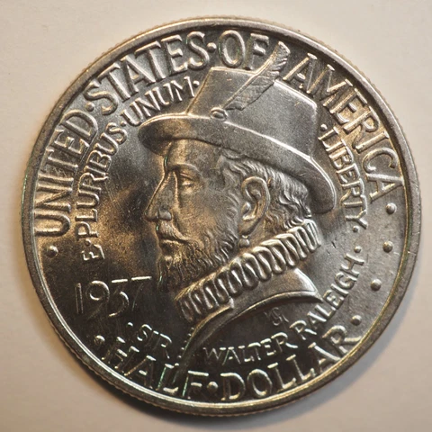 1937 ROANOKE COMEMERATIVE HALF DOLLAR (VIRGINIA DARE) - FREE SHIPPING! A4020 Cover