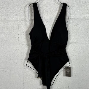 Vince Camuto Costume intero donna con cintura e scollo a tuffo - Nero 12 $126 - Foto 1 di 10