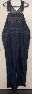 Genuine Dickies Men's Bib Overall, Blue Denim Large Regular - Picture 1 of 16