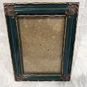 Vtg Ornate Green/Bronze Picture Frame 5 X 7 Portrait Or Landscape Wall Or Table - Picture 1 of 13