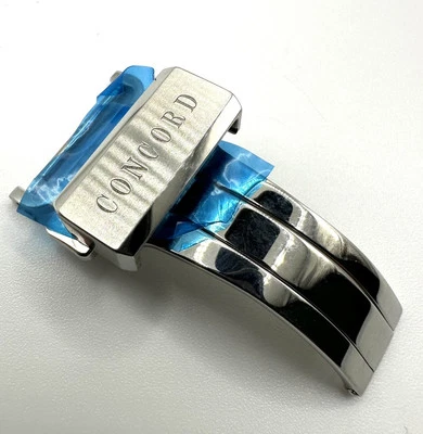 New Genuine Concord 18mm S/S Deployment Folding Push Clasp For Leather Band - Image 1 of 4