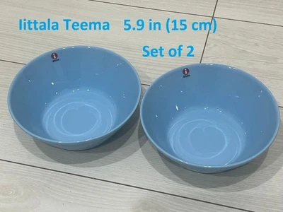 Cuencos Iittala Teema sin usar, 5,9 pulgadas (15 cm), juego de 2, azul claro (descontinuado) Foto 1 de 4