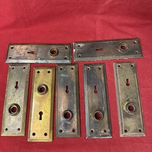 Lot of metal back plates, escutcheon, 7 pieces, doorknob backplate - Picture 1 of 10