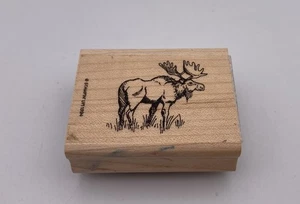 Stampin Up! Sello de goma 1994 Animal Wildlife Bull Moose - Imagen 1 de 3