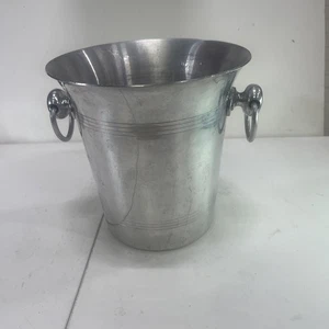 BOURGEAT 8" Aluminum Champagne Ice Bucket with Ring Handles - Made in France - Picture 1 of 5