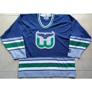 Hartford Whalers 90s STARTER jersey XL navy Connecticut Canes NHL vintage - Picture 1 of 8