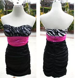 NWT SPEECHLESS Black / Fuchsia Evening Cocktail Dress M - Picture 1 of 1