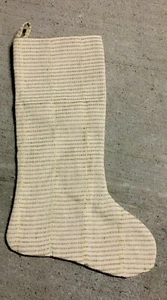Jute and Gold Accents Neutral Christmas Stockings Cottage Farmhouse Shabby Decor - Picture 1 of 14