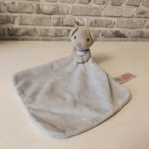 Tesco F&F grey teddy bear soft toy with blue blankie blanket baby comforter VGC - Picture 1 of 6