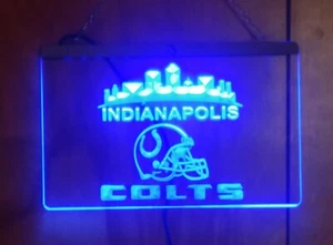 LED Sign - INDIANAPOLIS COLTS NEON LIGHT UP SIGN 8x12 - Picture 1 of 2