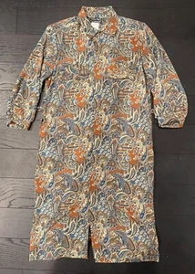 Vintage Breli Originals Paisley Print Button-Up Dress - Size 8 Made in USA - Picture 1 of 5