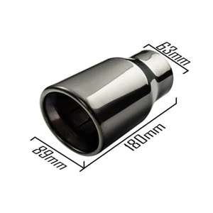 New 2.5'' Inlet Universal Welding Tail Tip Exhaust Tips 3.5'' OD Black 180mm - Picture 1 of 8