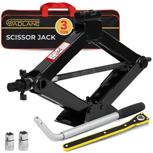 GADLANE Scissor Jack Kit Portable Heavy Duty Extendable Wrench Ratchet 1.5/3 Ton - Picture 1 of 13