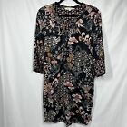 ODD MOLLY Anthropologie Almost Black Floral Intuition Dress Women's Sz 2 M Boho