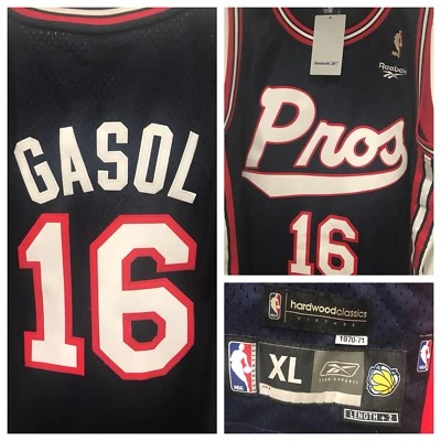 RARE Pau Gasol Memphis Pros Hardwood Classic Reebok Swingman Jersey (XL, NWT) - Image 1 of 4