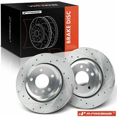 A-Premium 2x Rotor de freno trasero perforado para BMW 330Ci 01-06 330i 01-05 330xi 01-05 Foto 1 de 4