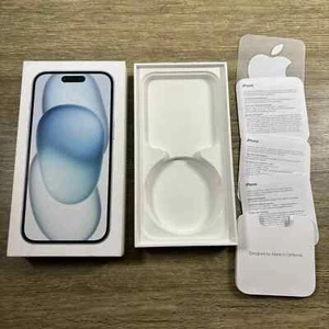 For Apple iPhone 15 empty box BLUE only FREE sim key WITH TYPE C TO TYPE C CABLE - Zdjęcie 1 z 4