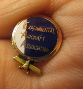 Pin de corbata de solapa promocional vintage de la Asociación de Aeronaves Experimentales de los años 80 - Imagen 1 de 3