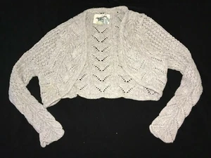 ABERCROMBIE & FITCH gray knit SWEATER SHRUG long sleeve SIZE SMALL GIRLS - Picture 1 of 1