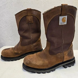 Stivali da lavoro Carhartt Wellington donna 7,5M CWP1150 pelle marrone impermeabili - Foto 1 di 13