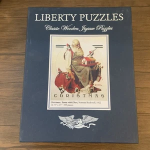 Liberty Holzpuzzle "Weihnachten Weihnachtsmann mit Elfen" Neu Komplett - Bild 1 von 2