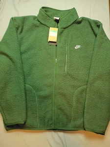 Nike Sportswear NWT  Men’s  XL Fleece Sherpa Jacket Green FZ0888-323 Fill Zip - Picture 1 of 8