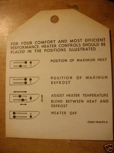 Ford Galaxy Sunliner 1960 Starliner CTY SQU etiqueta de tablero Foto 1 de 1