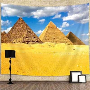 Egypt Desert Pyramid Wall Art Poster Tapestry Wall Hanging Large Background - Picture 1 of 7