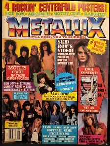 Metallix Heavy Metal Pinup Magazine May 1990 Skid Row Motley Crue Warrant - Imagen 1 de 3