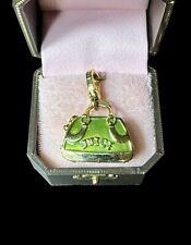 Vintage 2007 Juicy Couture Green Bowler Bag Purse Charm Opens To Small Dog RARE