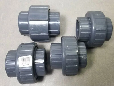 Lot of 4 PVC Sch. 80 Union 1-1/4" with EPDM O-Ring Seal. (1 LASCO & 3 SPEARS.) - Image 1 of 4