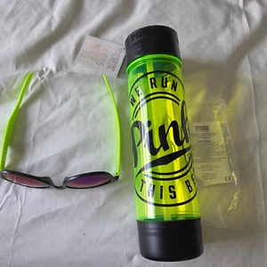 VICTORIAS SECRET PINK SUNGLASSES & CAMPUS WE RUN THE BEACH 24oz WATER BOTTLE NWT - Picture 1 of 3