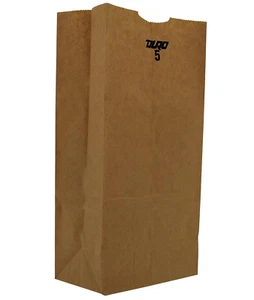 Flat Bottom Grocery Bag, 100% Recycled Kraft, 500-Pack, ID# 18405 5# SOS - Picture 1 of 2