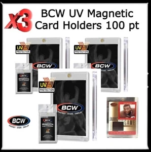 Soporte para tarjetas magnéticas UV X3 BCW 100 pt para colecciones estándar pantalla segura NUEVO - Imagen 1 de 3