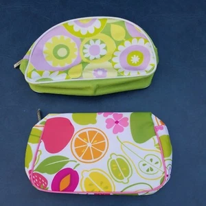 Lot Of 2 Clinique Make Up Bags, Floral & Fruit, Nwot - Picture 1 of 8