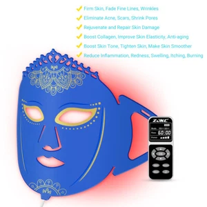 7 Colors Blue Red Light Therapy Face Mask Phototherapy Pdt for Anti-Aging Acne - Picture 1 of 8